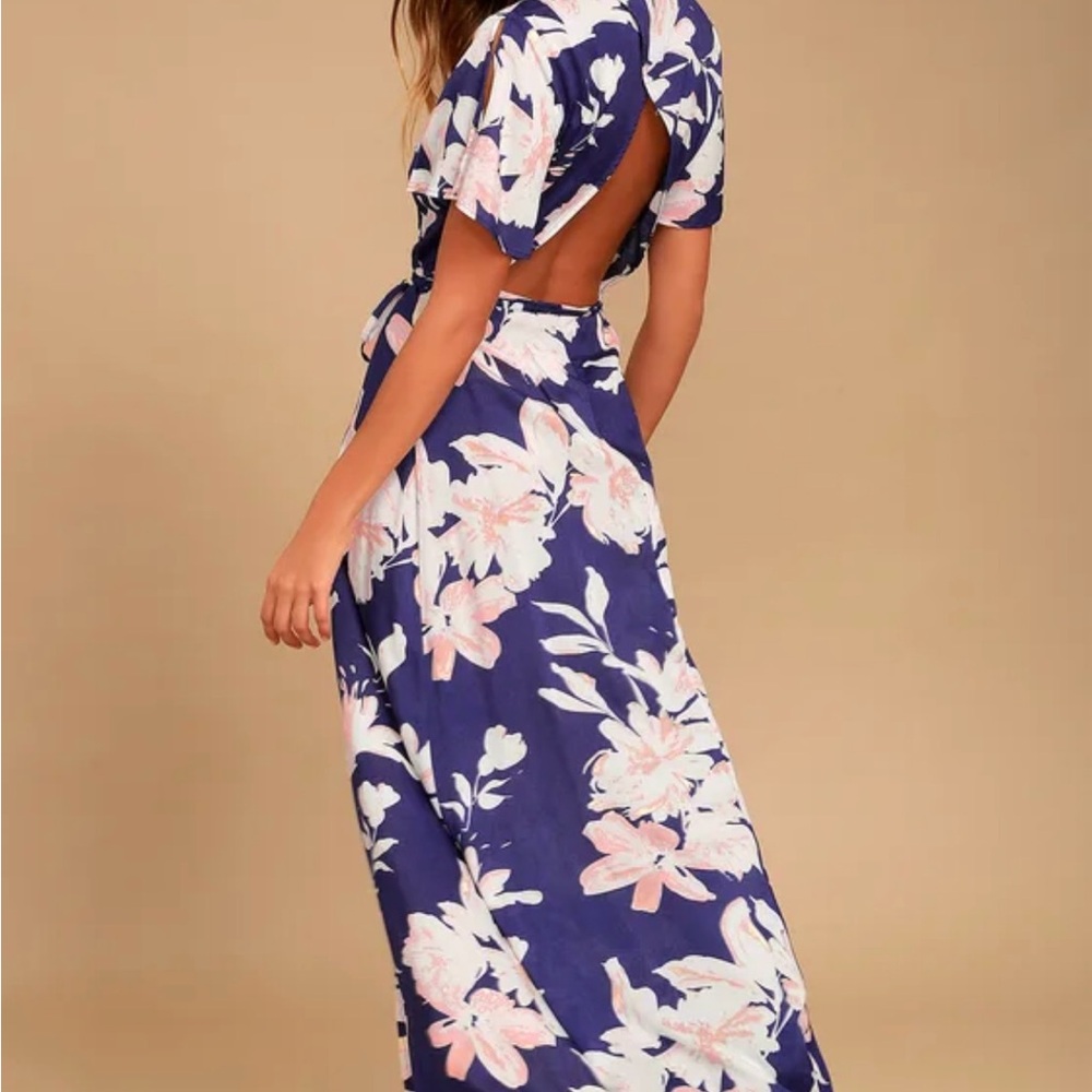 Floral Open-Back Maxi Dress